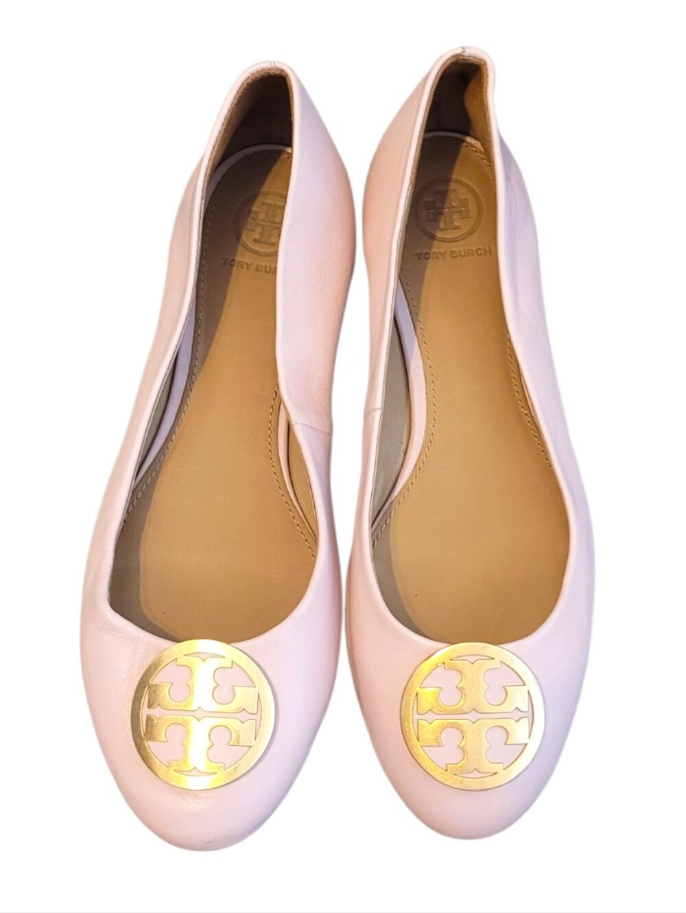 Tory Burch Benton Soft Pink Leather Ballet Flats Size 8
